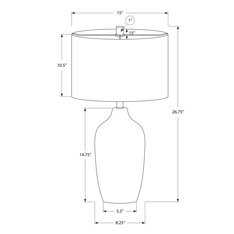 Lighting, 27"h, Table Lamp, Grey Ceramic, Beige Shade, Contemporary