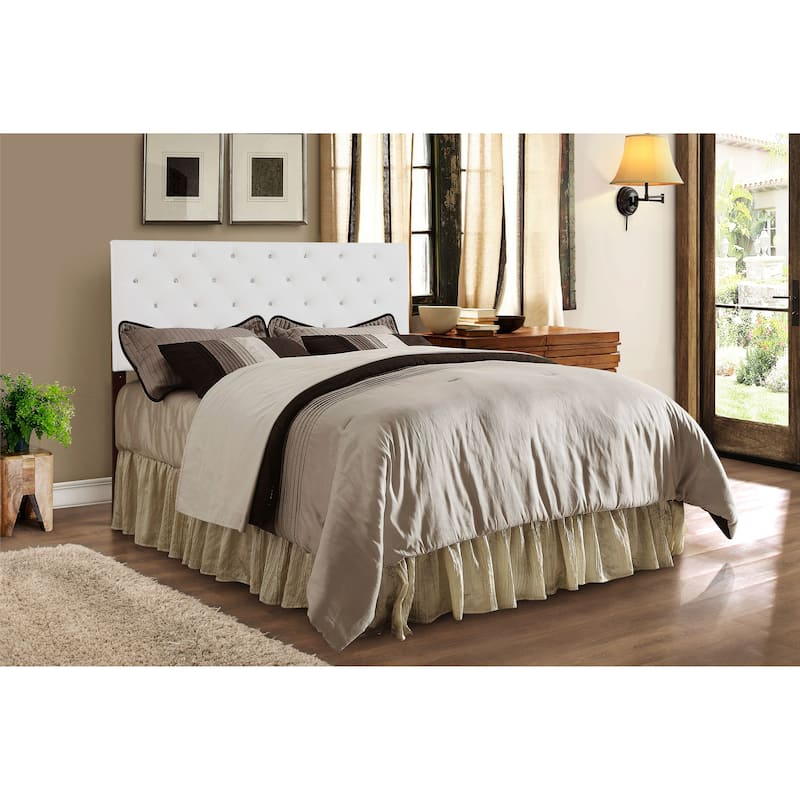 Super Nova Adjustable Jewel Tufted Headboard - White - Full