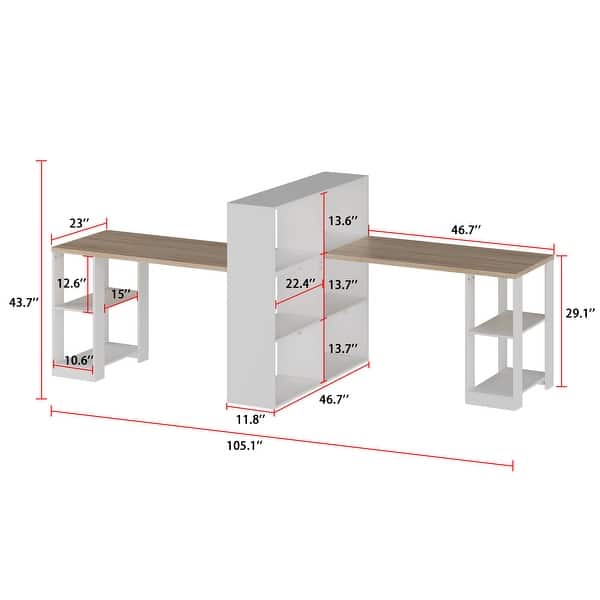 3-Way Modular Desk System in White and Oak Workstation Office Table ...