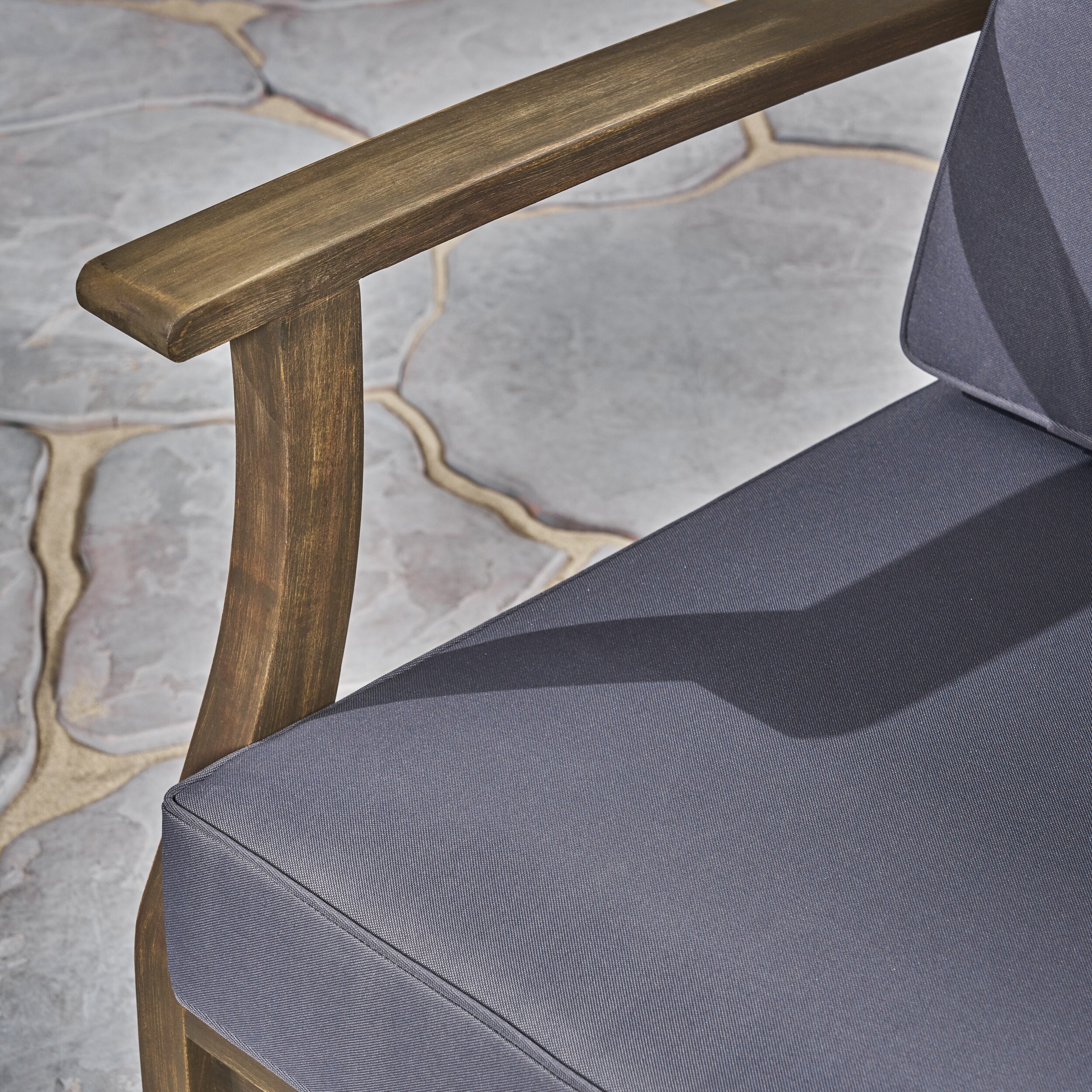 Shop Perla Outdoor Acacia Wood Club Chair With Cushion Set Of 4 By Christopher Knight Home Overstock 17952860