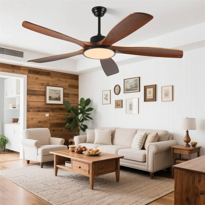 62-inch Large Outdoor Ceiling Fan with Remote Control and Light
