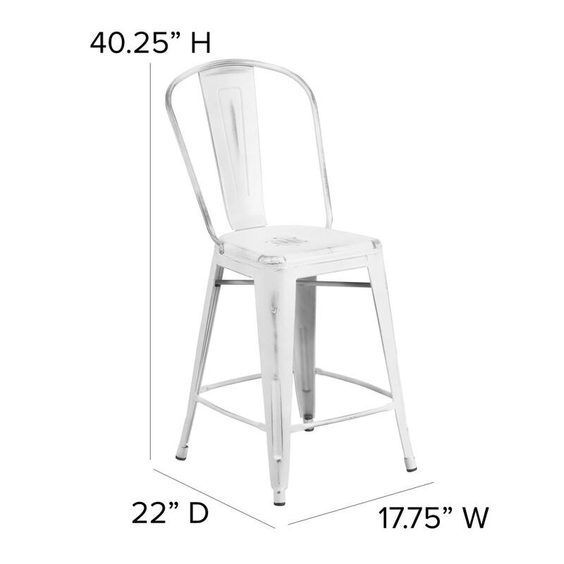 All-Weather Counter Height Stool with Poly Resin Seat