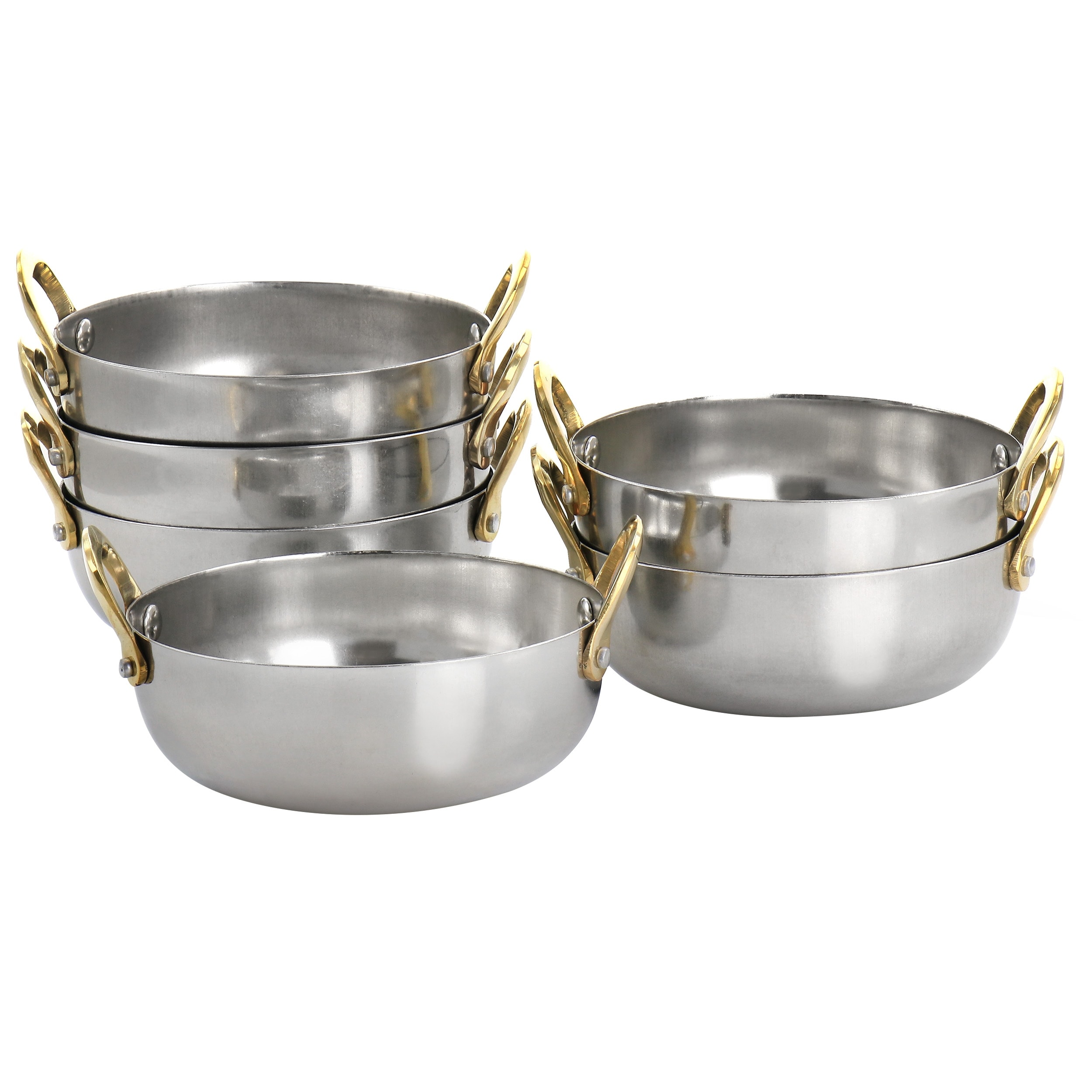 Martha Stewart Vintage 18/8 Tri-ply Stainless Steel 12-Piece Cookware Set  w/ Gold Handles