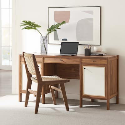 Capri 58" Wood Grain Office Desk