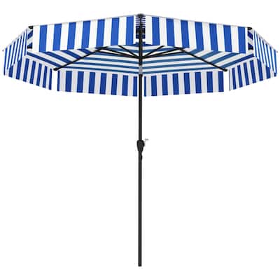 8.6 ft Outdoor Patio Umbrella for Garden Deck or Patio with Easy Hand Crank and Stable Design - 103.5"Dia x 98.8"H