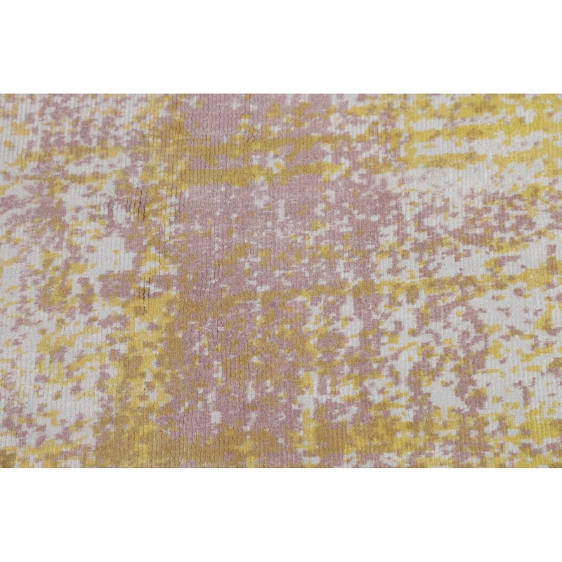 All-Over Abstract Modern Area Rug Hand-Knotted Wool Carpet - 4'10"x 7'9"