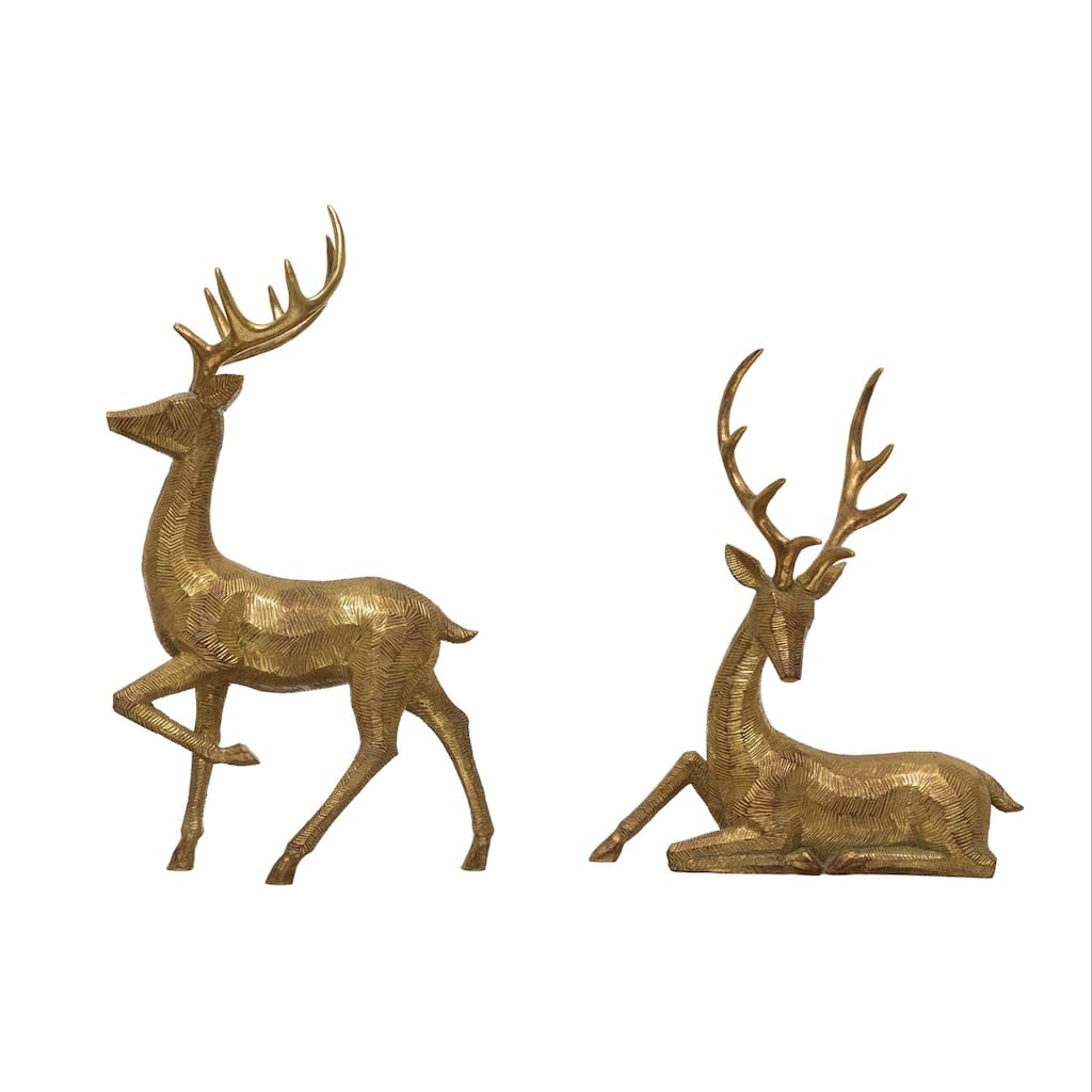 Resin Deer, Set of 2 - Gold