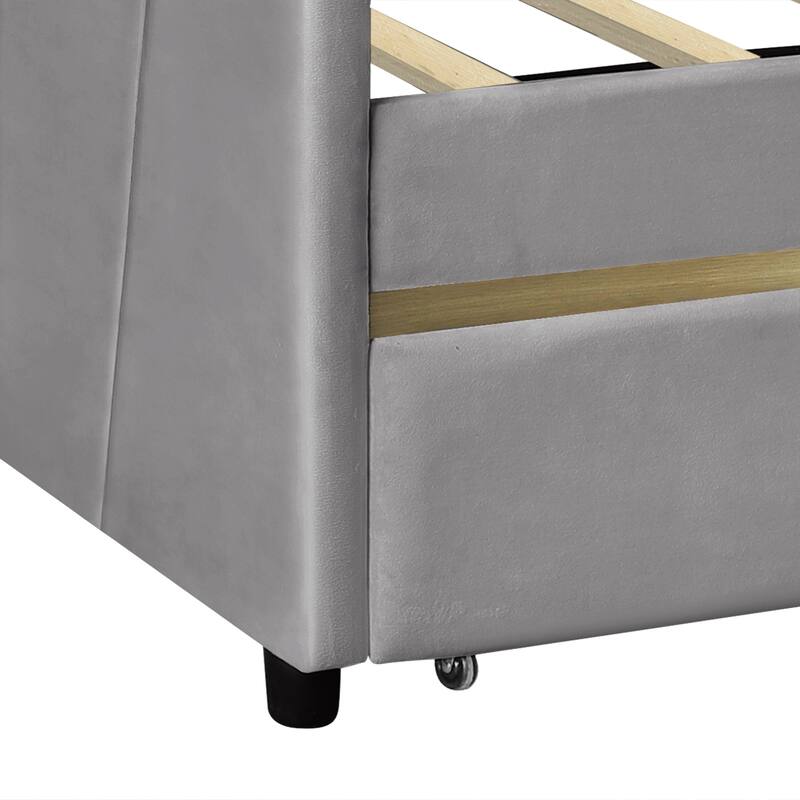 Velvet Upholstered Daybed Twin Size with 2 Drawers or Trundle