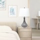preview thumbnail 19 of 26, 26.25 in. Aqua Ceramic Tear Drop Shaped Table Lamp