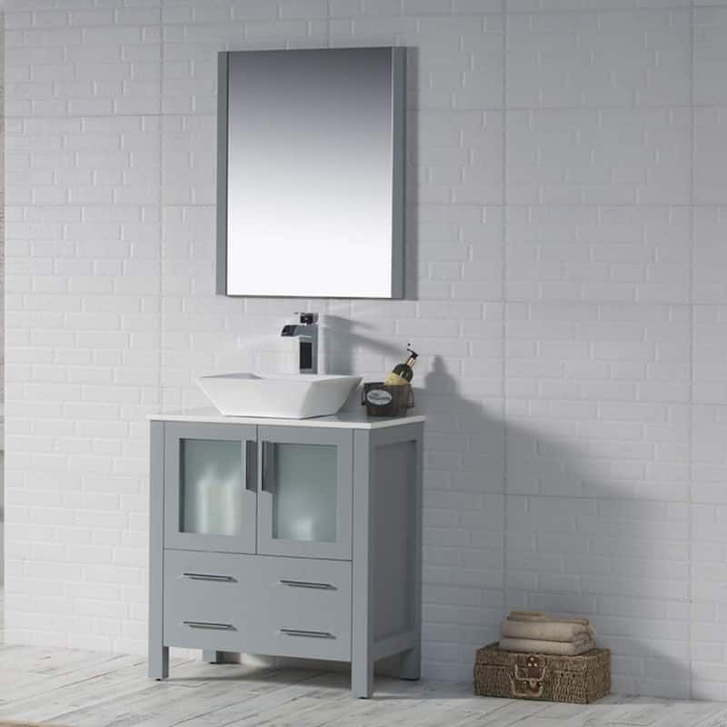 Blossom Sydney 30" Bathroom Vanity with Ceramic Vessel Sink and Mirror - Metal Grey - Painted
