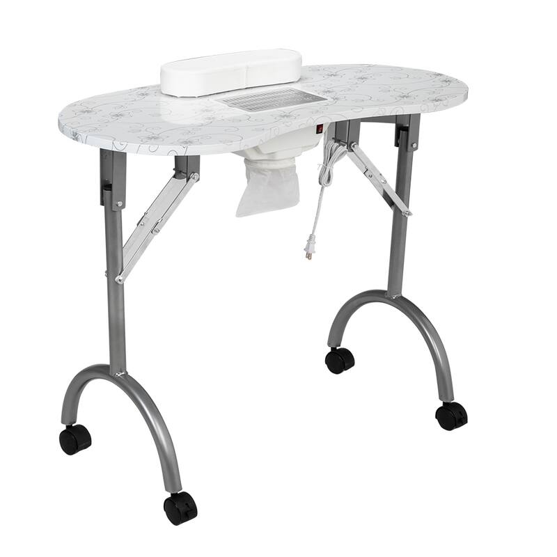 Portable MDF Manicure Table Spa Beauty Salon Equipment Desk with Dust Collector and Cushion