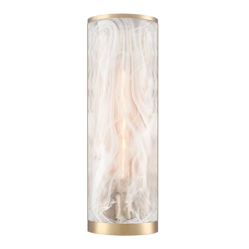 Artcraft Skye 2-Light Wall Sconce - Wispy White Murano Style Alabaster Glass Shade