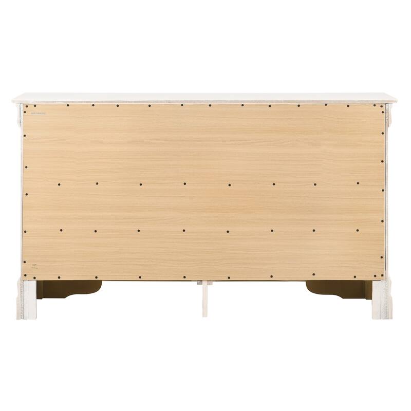 Wide 6-Drawer White Dresser with Smooth Glide Drawers, Clean Minimalist Look, and Spacious Modern Bedroom Storage