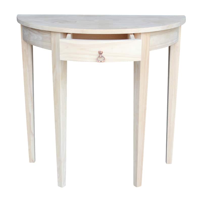Demilune Unfinished Solid Parawood Table