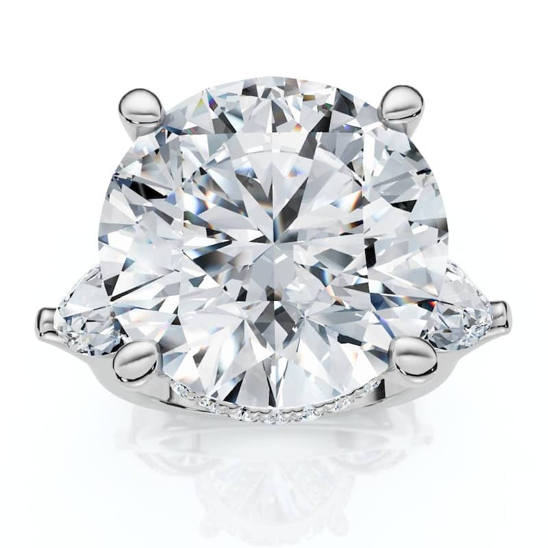 Certified 11.75Ct Diamond Round & Marquise Accent Ring White Gold Lab Grown