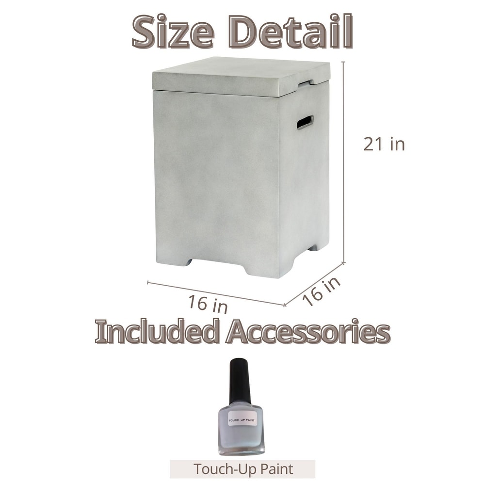 Outdoor Tank Table for Gas Fire Pits, Hides Propane Tank Cover, Side Handles