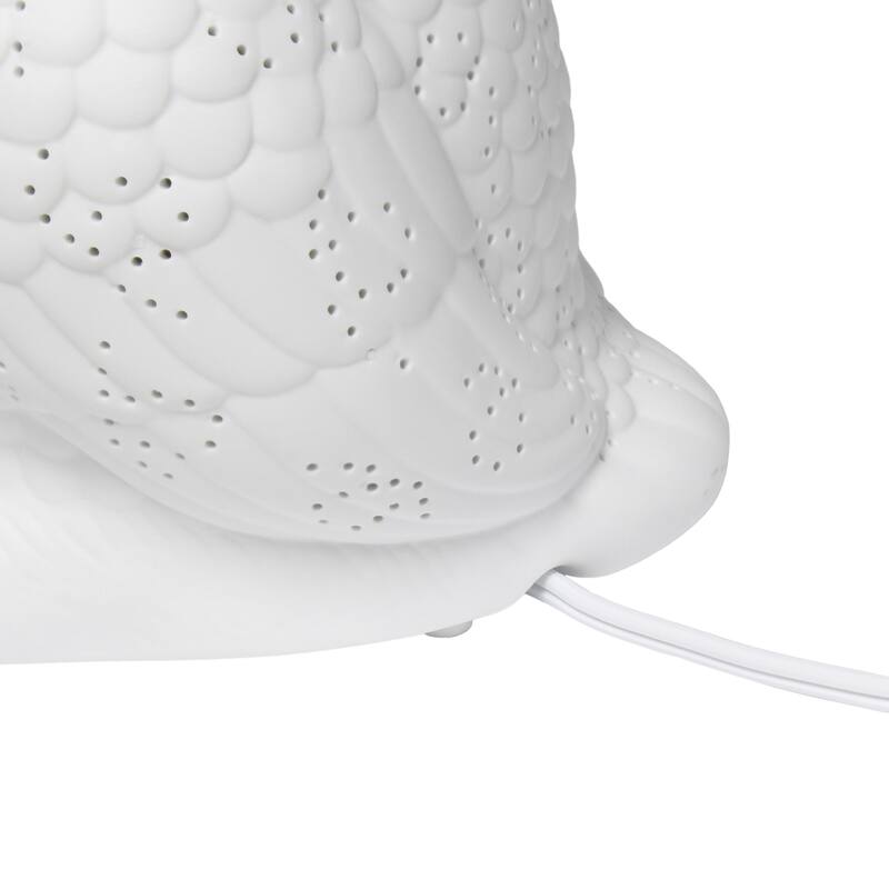 9.84 in. White Finish Table Lamp, Sturdy Owl Shaped Table Lamp for Living Rooms and Bedrooms