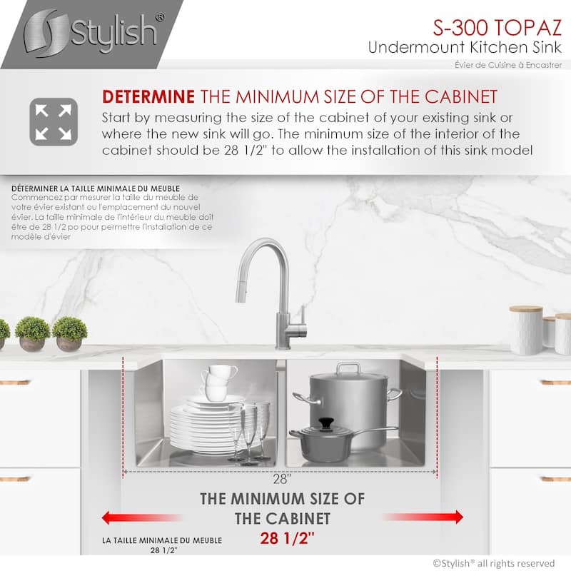 28"L x 18"W Stainless Steel Double Basin Undermount Kitchen Sink with Grids and Strainers