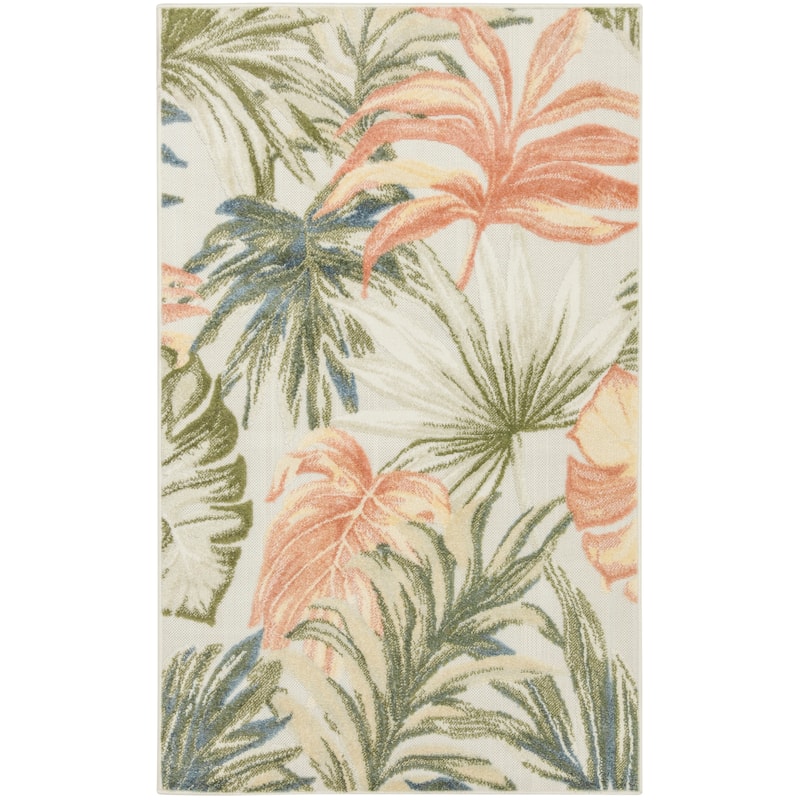 Nourison Aloha Indoor/Outdoor Nature Area Rug - 2'8" x 4' - Ivory Green