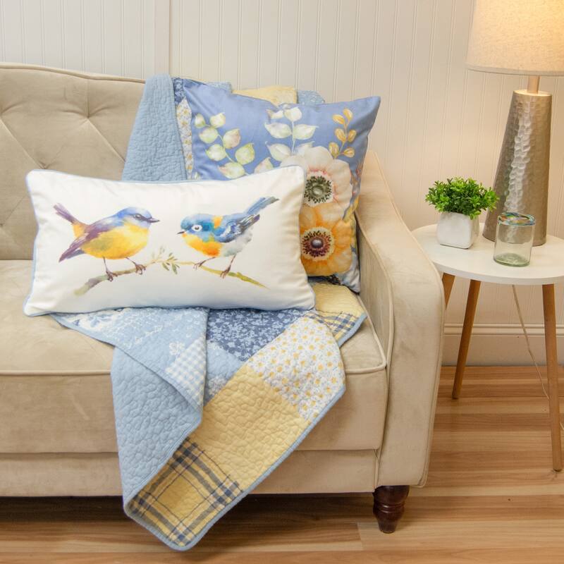 Donna Sharp Spring Flowers Cotton Throw