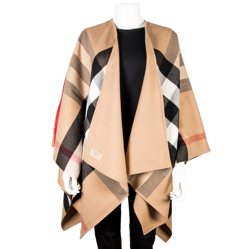Burberry Reversible Check Merino Wool Cape