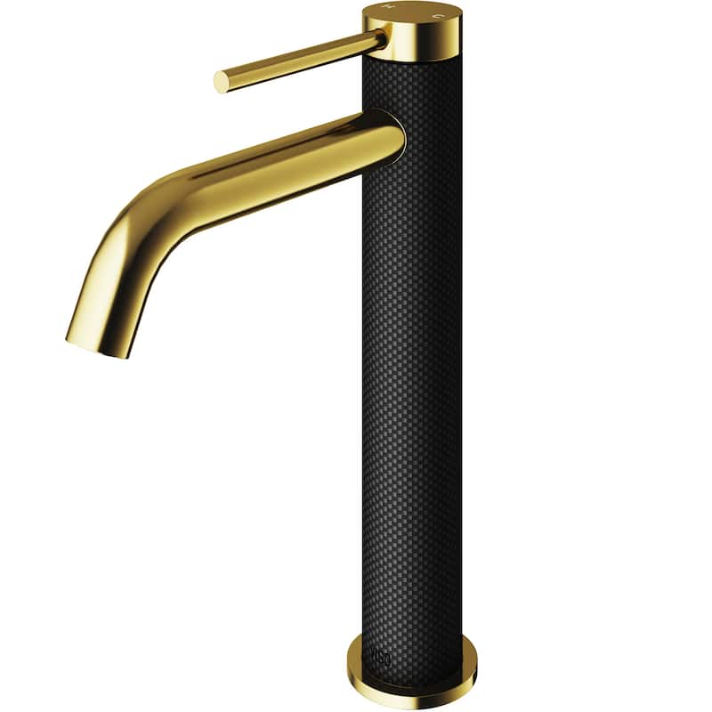 VIGO Lexington 10" H Single Handle Single Hole Bathroom Vessel Faucet - Matte Gold/Matte Black