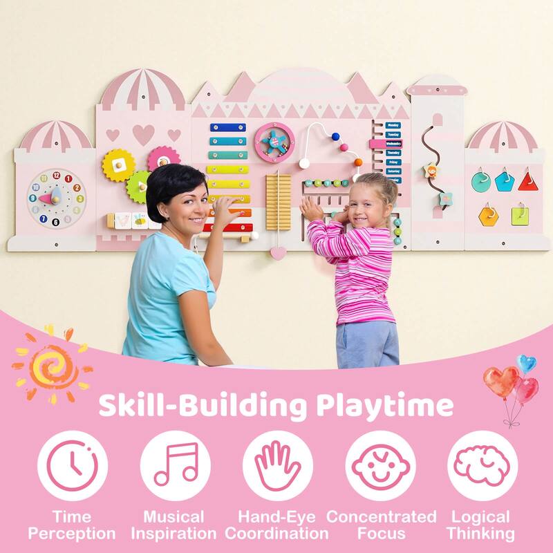 Costway 11-in-1 Montessori Wooden Sensory Board for Education and - See Details