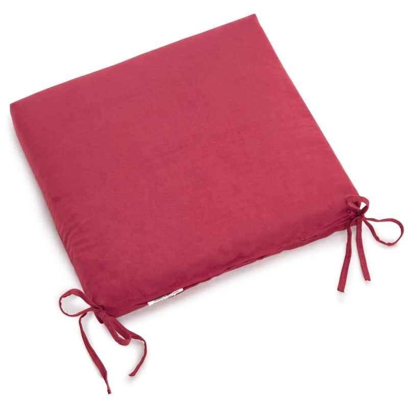 20-inch by 19-inch Microsuede Chair Cushion with Ties (Set of 1, 2, or 4) - Single - Bery Berry