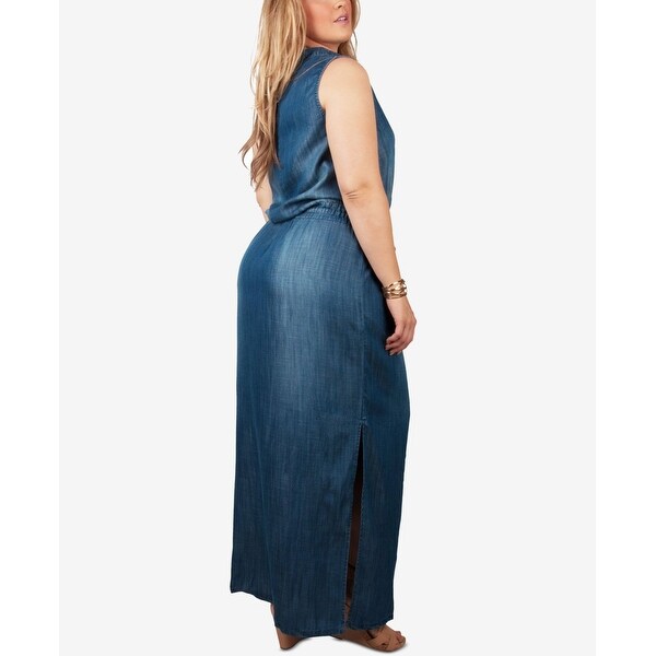 plus size chambray maxi dress