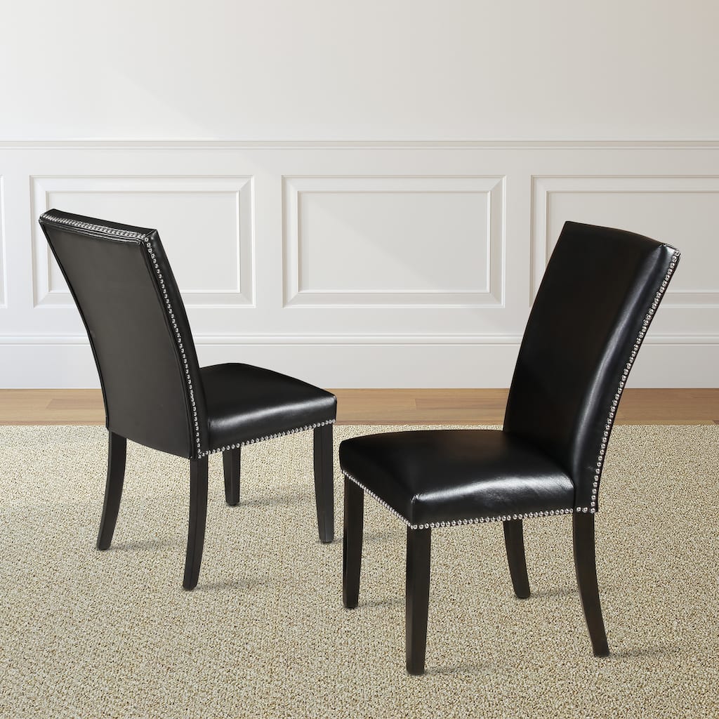 Steve Silver Fenton Black Dining Chair with Nailheads (Set of 2)