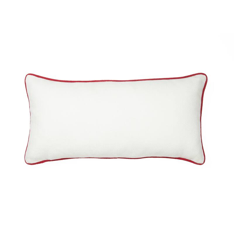 Noel Embroidered Christmas Pillow, 10 by 20-Inch