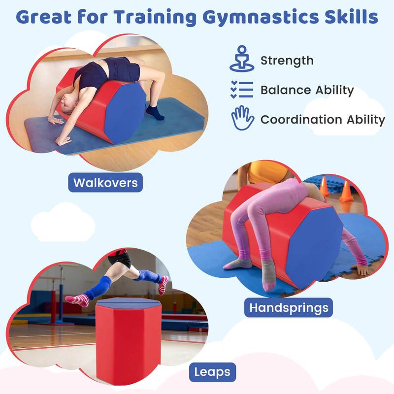 Costway 24.5" x 26" Octagon Gymnastics Mat Skill Shape Tumbling Mat - See Details