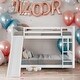 preview thumbnail 9 of 13, Full over Full Multiple Functional Bunk Bed with Slide & Ladder, Grey White