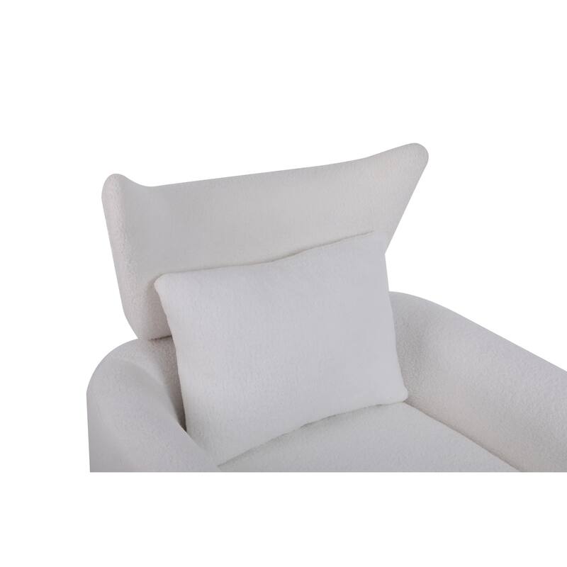 Swivel Accent Chair with Pillow Wide Upholstered & Gold Base, Modern Barrel Chair, 360-degree Swivel Sofa Chair for Living Room