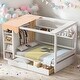 preview thumbnail 1 of 43, Full size House Bed with Two Drawers and Built-in Wardrobe for Home White