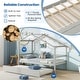 preview thumbnail 6 of 15, Gymax Twin House Bed w/ Trundle w/ Roof & Fence Rails Wooden Platform