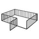 preview thumbnail 15 of 30, Full Size Metal Floor Bed Frame with Fence and Door for Kids
