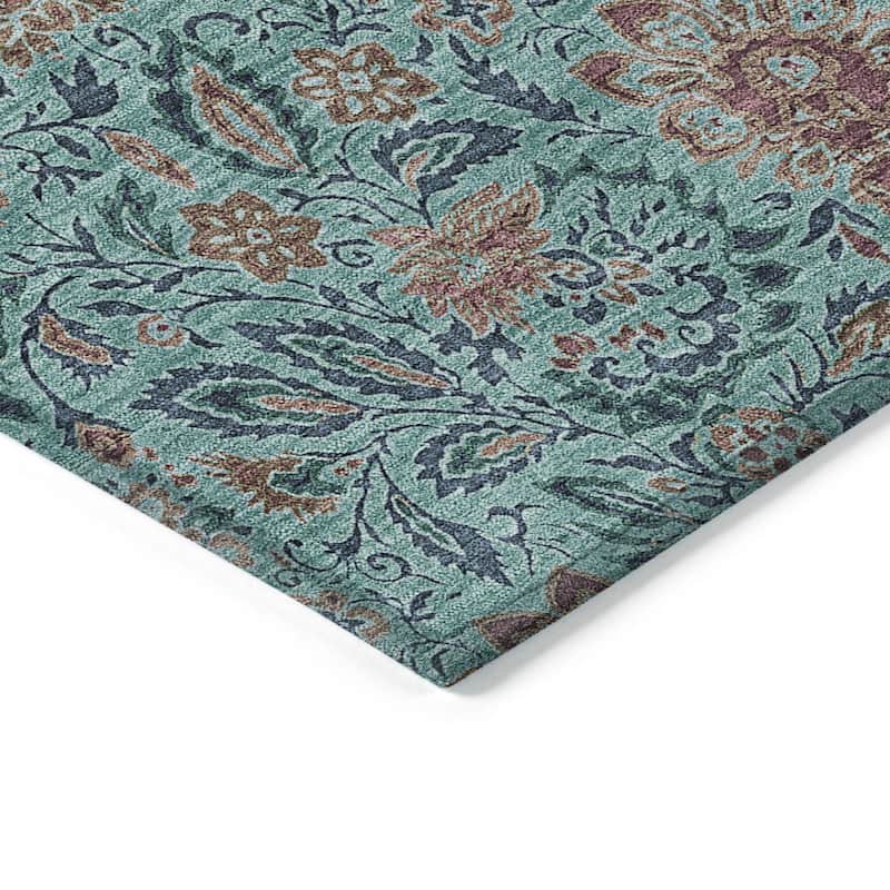 Machine Washable Indoor/ Outdoor Chantille Farmhouse Floral Rug