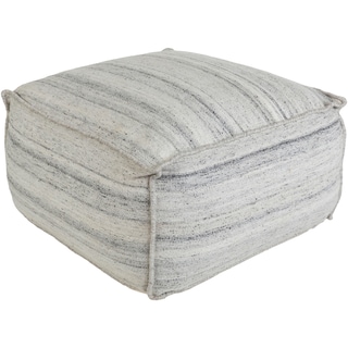Nerium Traditional Textured Ivory 13" Pouf