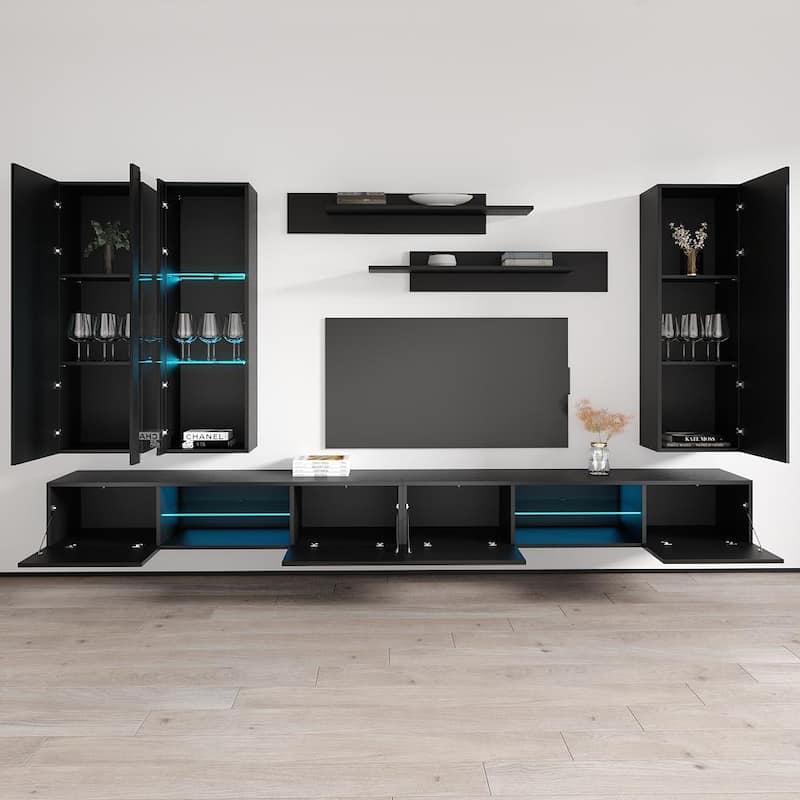 Fly EF4 33TV Wall Mounted Floating Modern Entertainment Center
