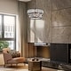 preview thumbnail 2 of 12, Aulia Modern Black Crystal 4-Light Drum Chandelier Lights for Dining Room - D15.5" x H10"