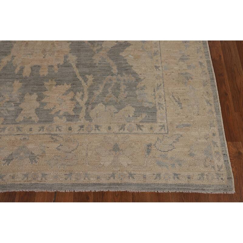 Vegetable Dye Grey Oushak Oriental Area Rug Hand-Knotted Wool Carpet - 6'2"x 9'2"