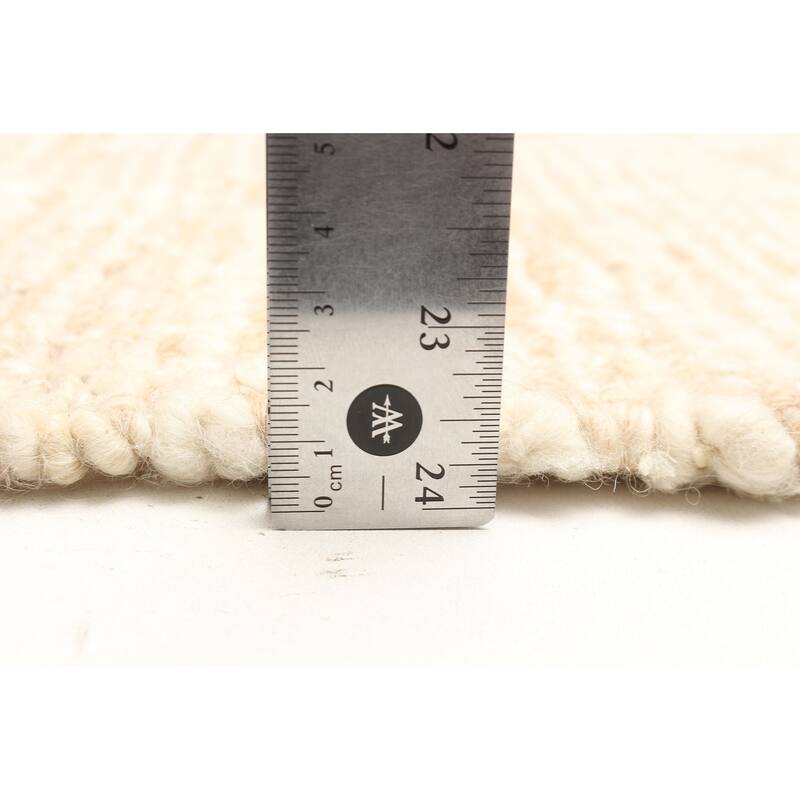 ECARPETGALLERY Braid weave Sienna Beige Wool Rug - 5'2 x 8'0