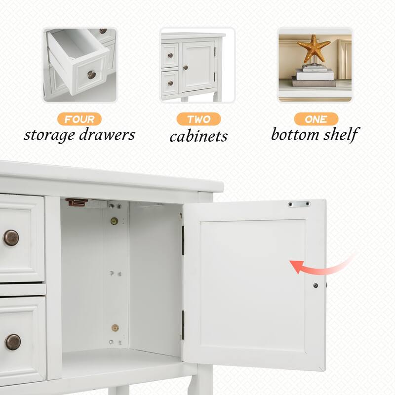 Buffet Table, Sideboard Table with Bottom Shelf, Console Table Dining Room Server, Buffet Cabinet Entry Sofa Table