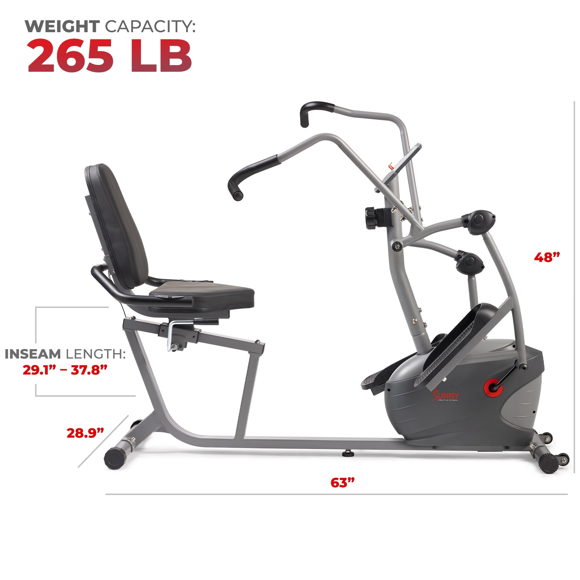 Sunny Health Fitness Performance Recumbent Cross Trainer Elliptical Bike with Dual Motion Arm Exercisers Bed Bath Beyond 38205151