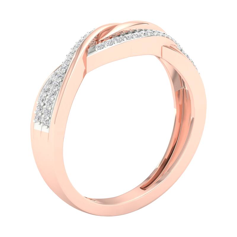 1/6ct TDW Diamond Criss Cross Promise Band in 10K Gold for Women