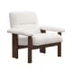 preview thumbnail 8 of 13, Roomfitters Mid-Century Accent Chair with Ottoman, Fabric Upholstered Armchair and Footrest Set with Wood Frame, White