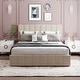 preview thumbnail 8 of 11, Upholstered Platform Bed with a Hydraulic Storage System Beige - Queen