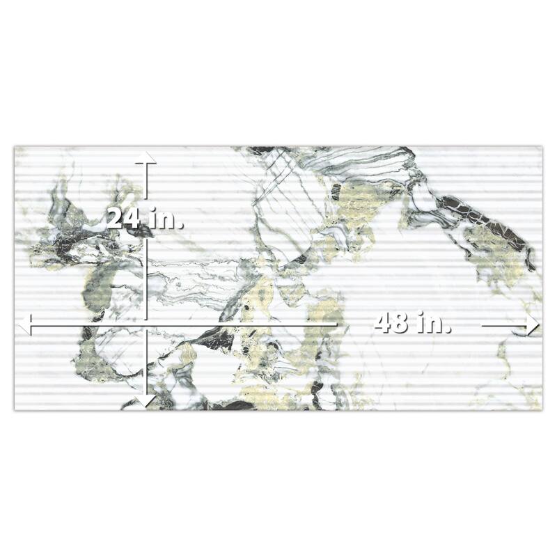 Merola Tile Touche Pleated Deco Jade 23-1/2" x 47-1/8" Porcelain Floor and Wall Tile