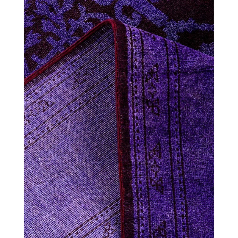 Vibrance, One-of-a-Kind Hand-Knotted Area Rug - Purple, 5' 3" x 7' 7" - 5' 3" x 7' 7"